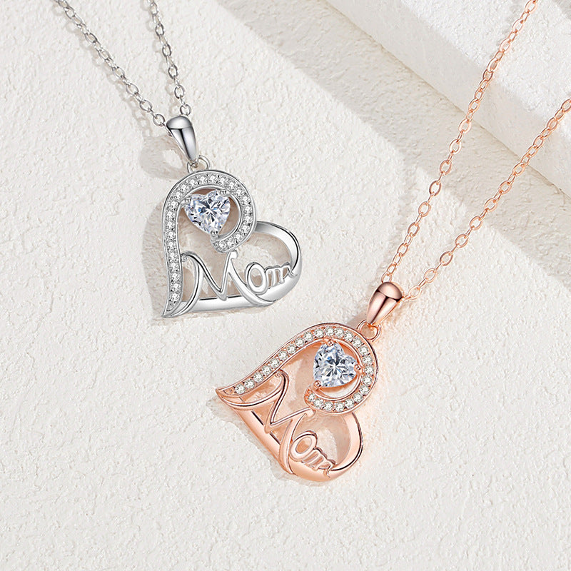Loving Mom Diamond Necklace in Rose Gold