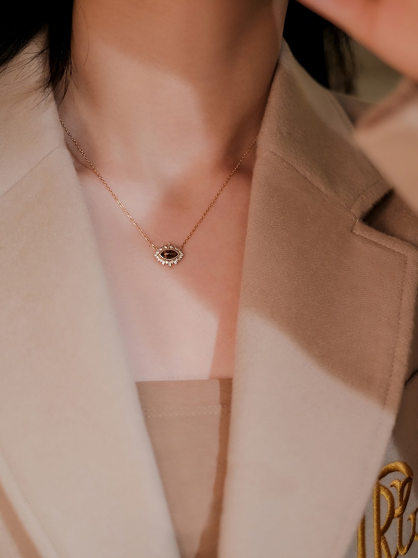 Mini Florence Necklace in Brown Tiger's Eyes