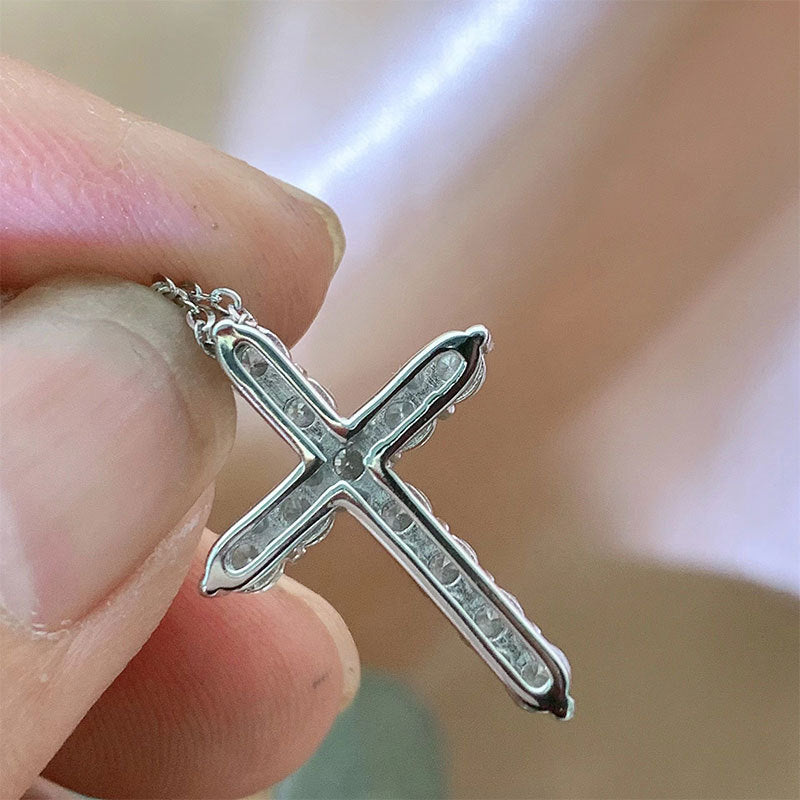 Cross Necklace in Moissanite