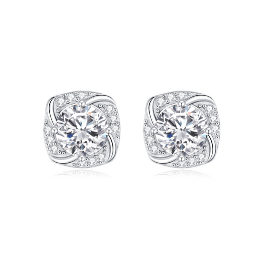 2 carats Lab Created Moissanite Studs