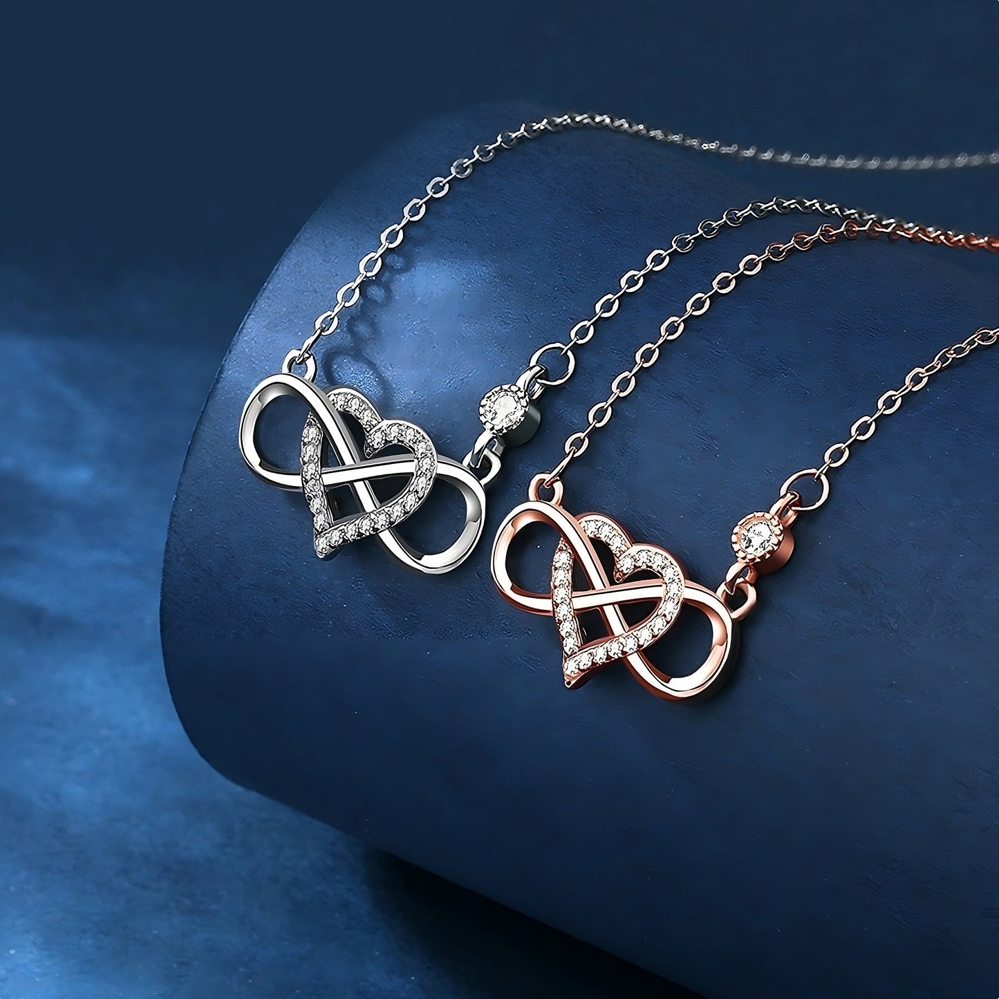 Olivia Infinity Necklace in White Gold