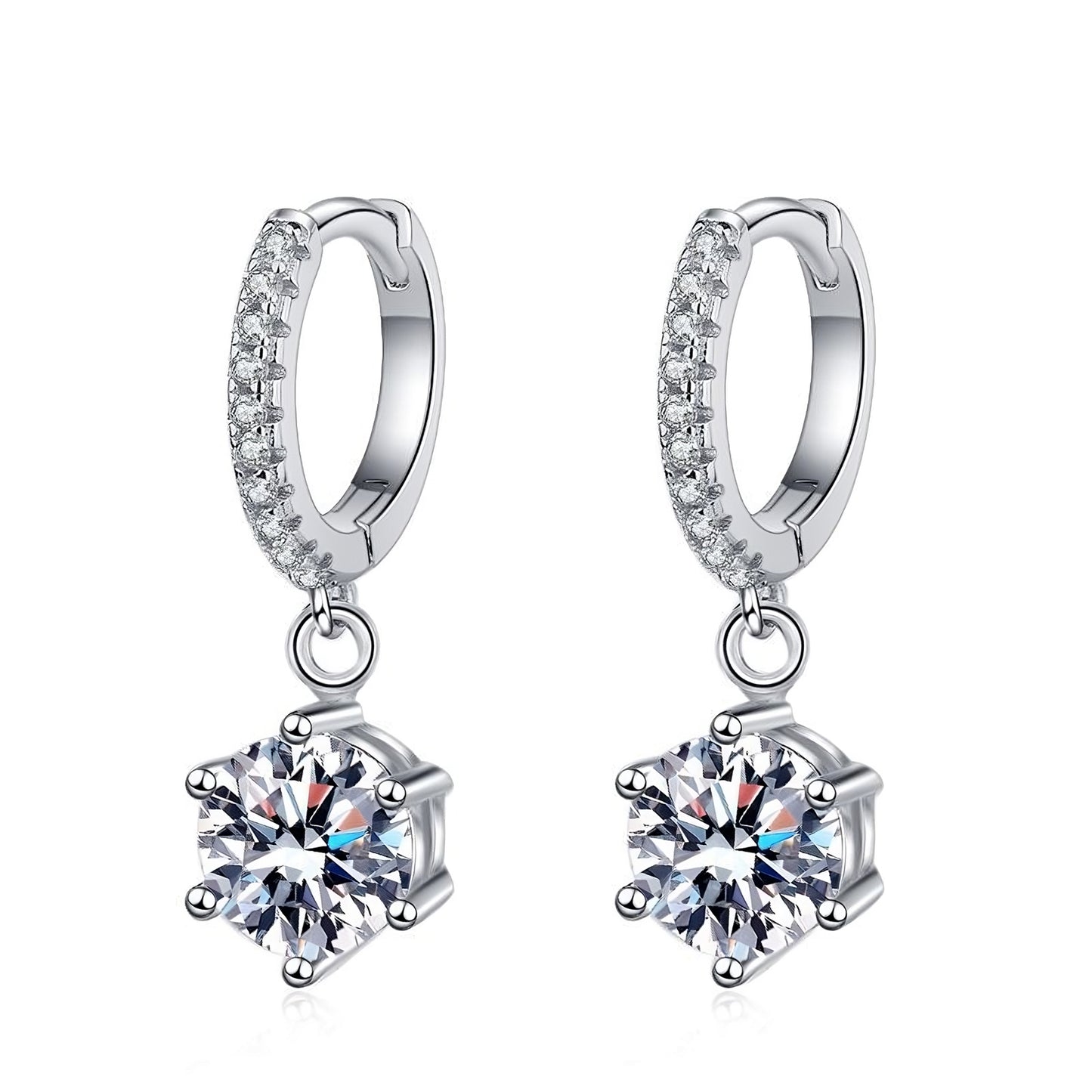 Elisa Diamond Earrings in 2ct Moissanite