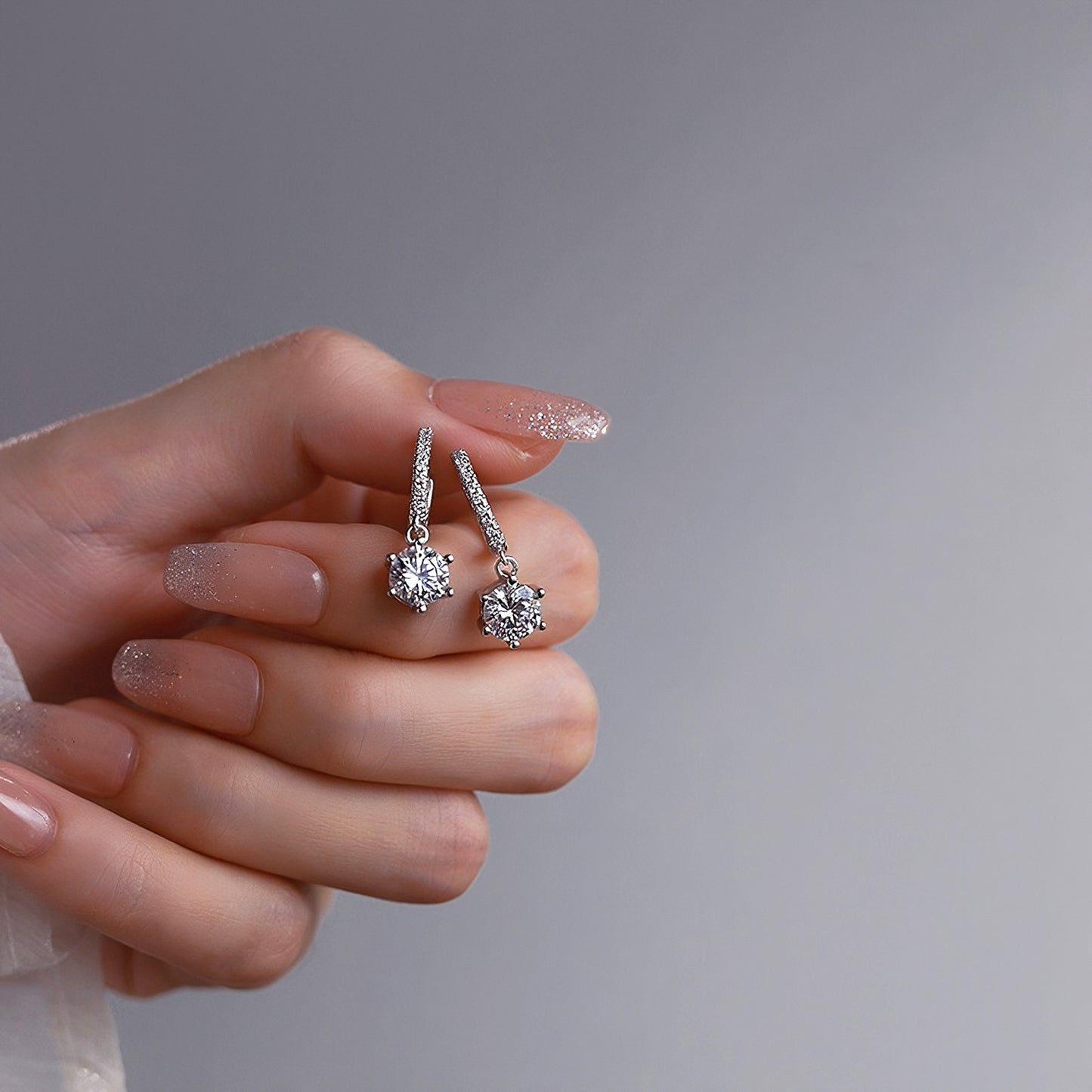 Elisa Diamond Earrings in 2ct Moissanite