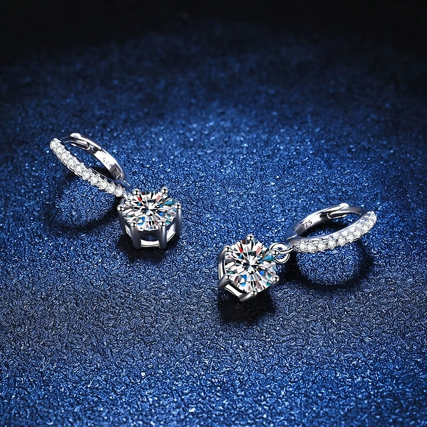 Elisa Diamond Earrings in 2ct Moissanite