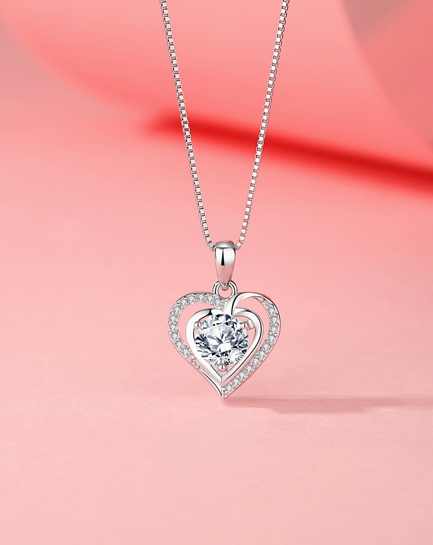 Brigitte Heart Necklace in Moissanite