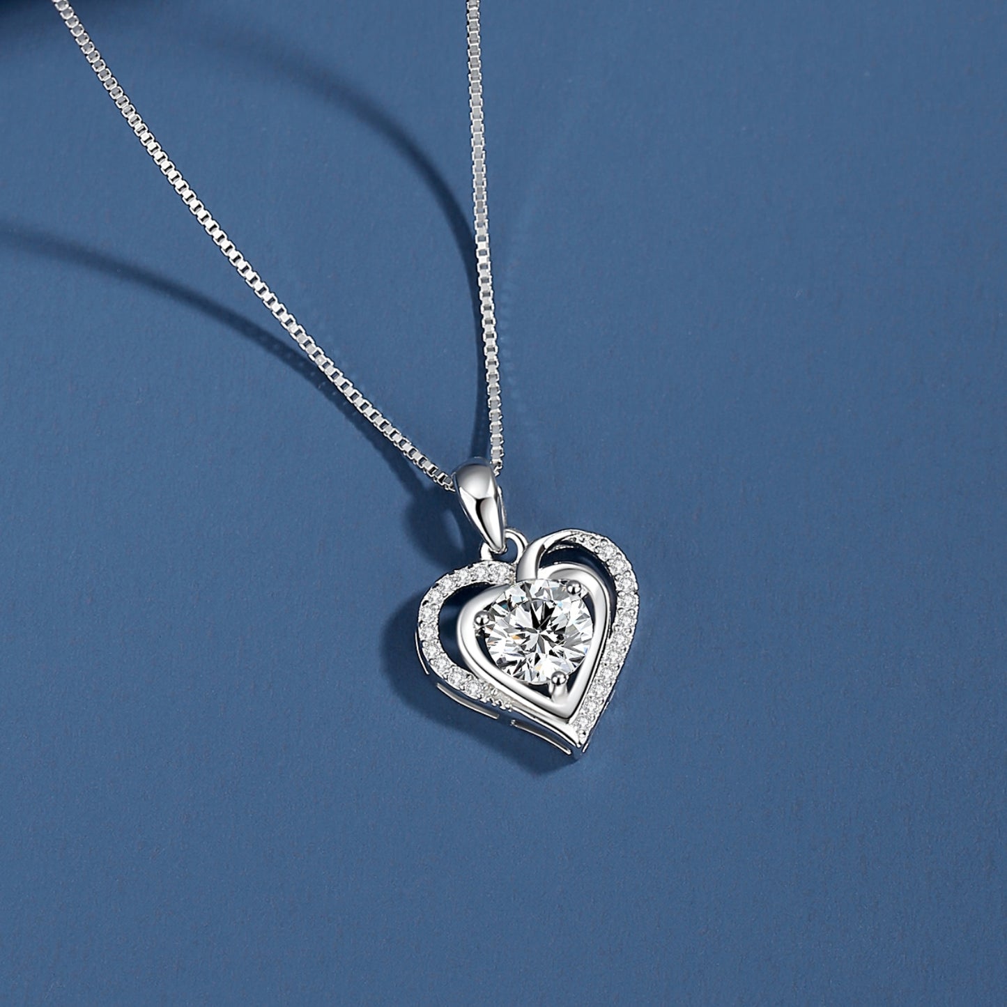 Brigitte Heart Necklace in Moissanite