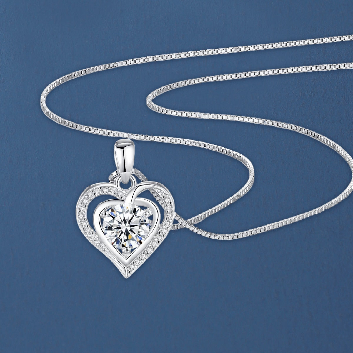 Brigitte Heart Necklace in Moissanite