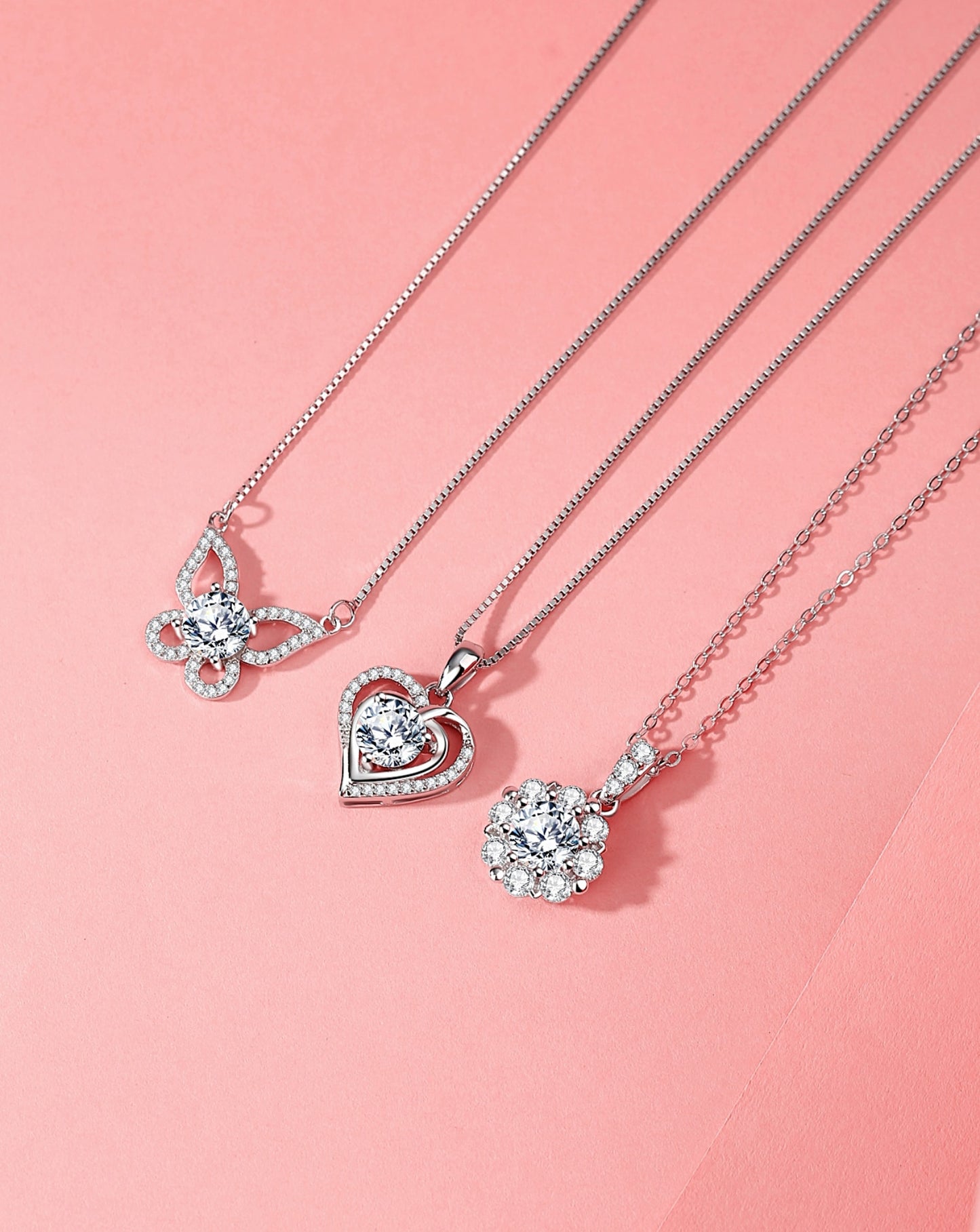 Brigitte Heart Necklace in Moissanite