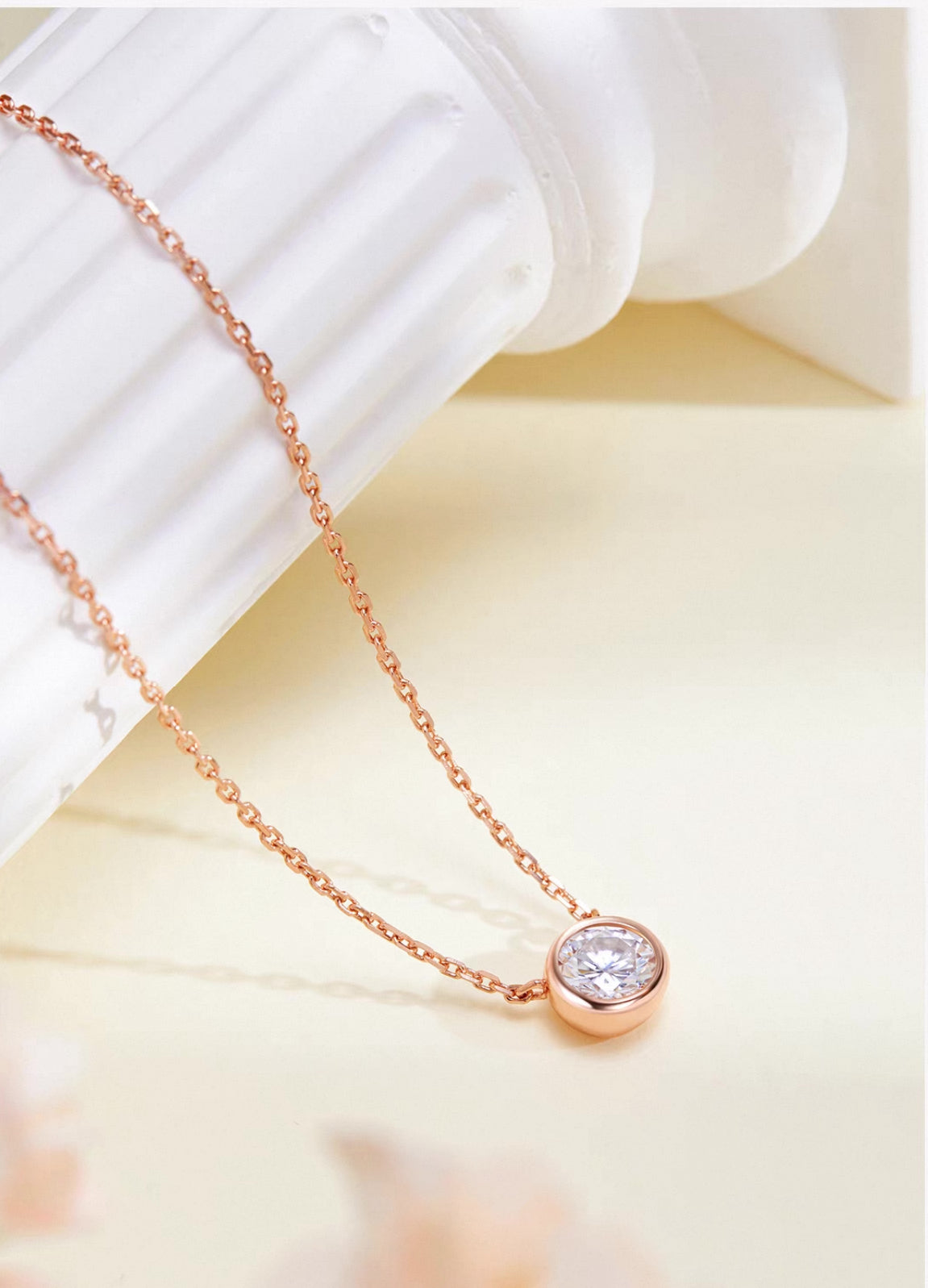 Mini Carina Diamond Necklace in Rose Gold