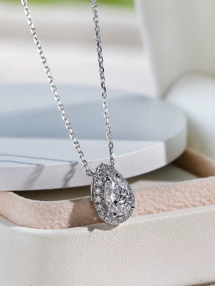 Eliane Lab Grown Moissanite Necklace Pear Cut