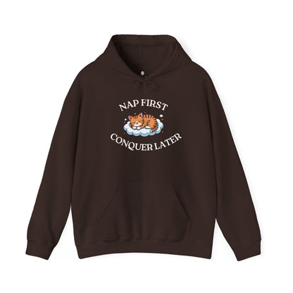 Nap First Conquer Later Unisex Heavy Blend Hoodie