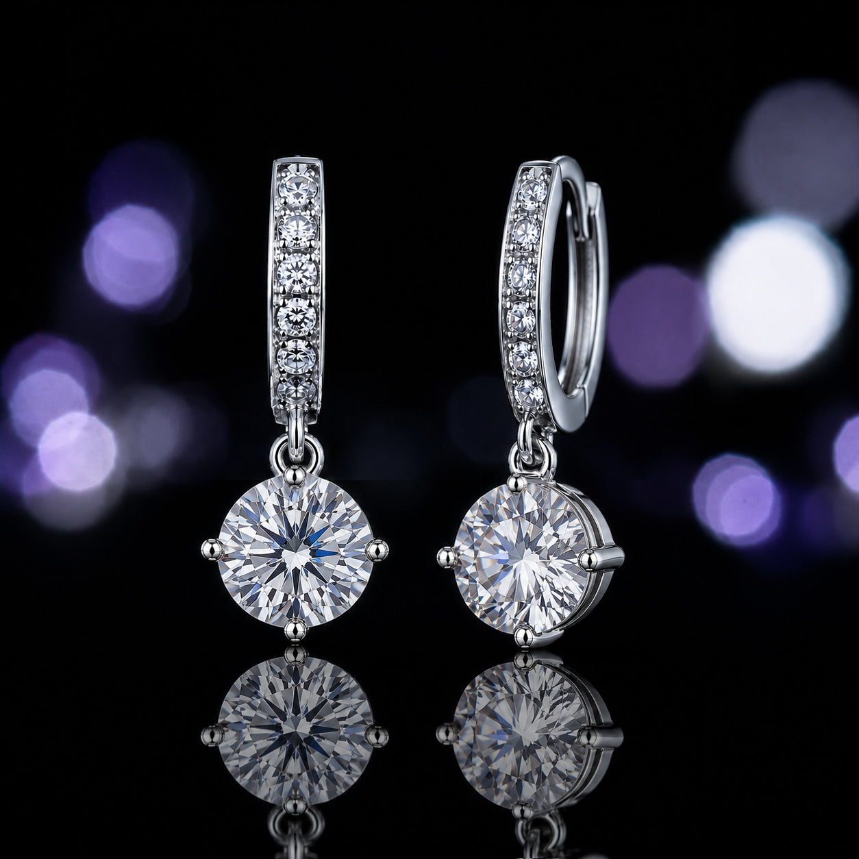 Capucine 2ctw Lab Created Moissanite Drop Earrings