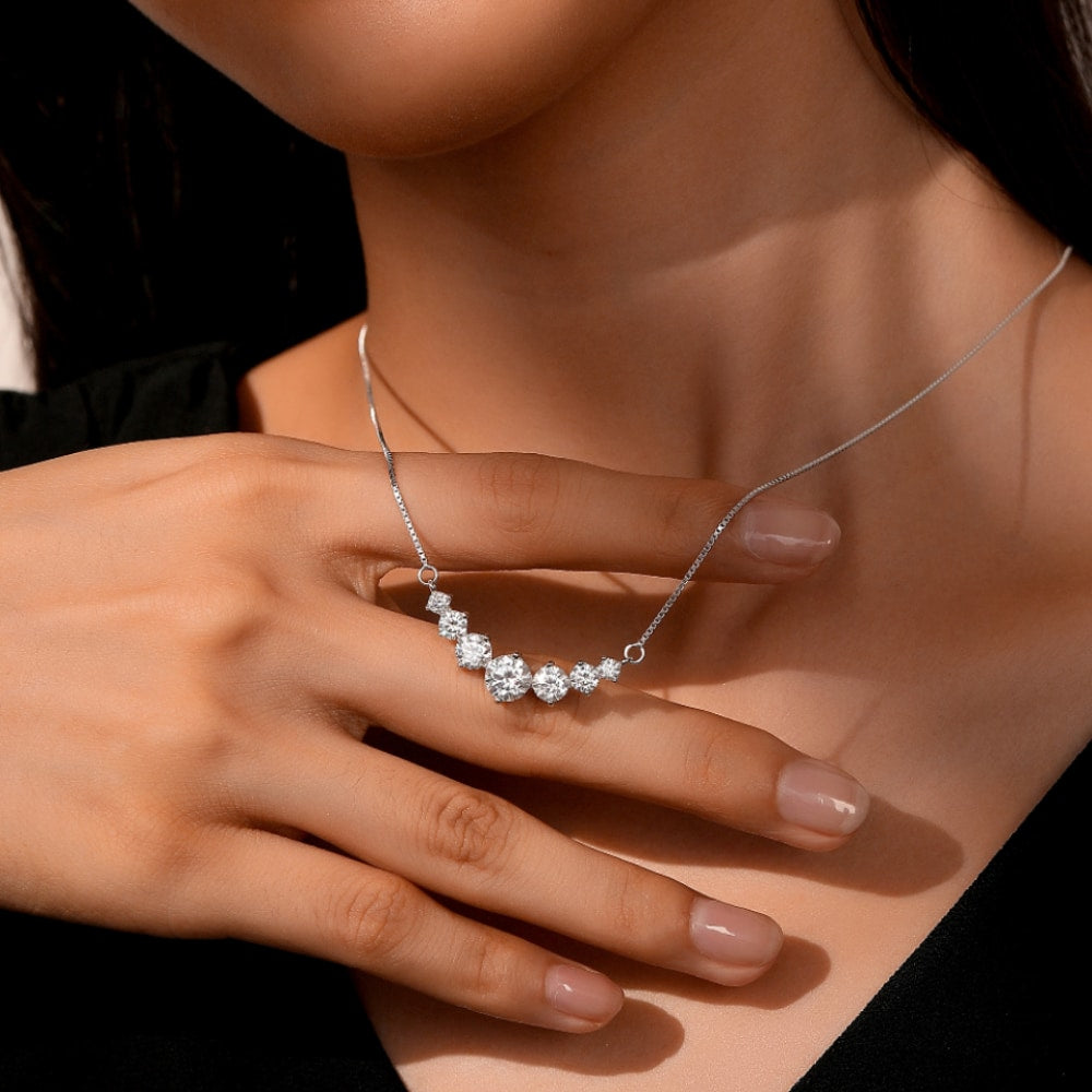 Aubrey 2.8ct Diamond Necklace & 4.4ct Tennis Bracelet Gift Set in Moissanite