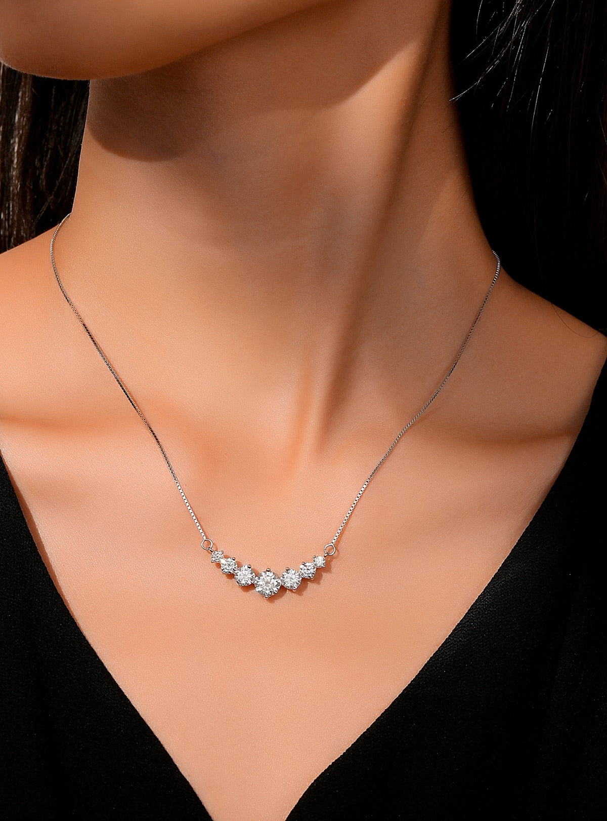 Aubrey 7.2ctw Lab Created Moissanite Necklace & Tennis Bracelet Set