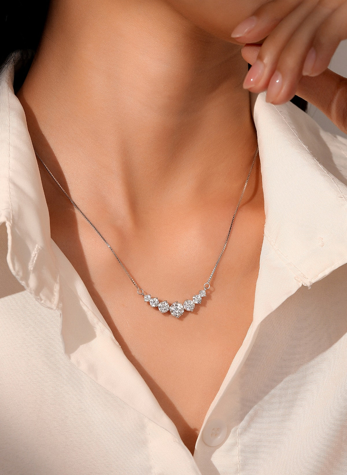 Aubrey 2.8ct Lab Grown Moissanite Necklace