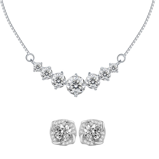 Aubrey 2.8ctw Lab Created Moissanite Necklace & 2ctw Studs Gift Set