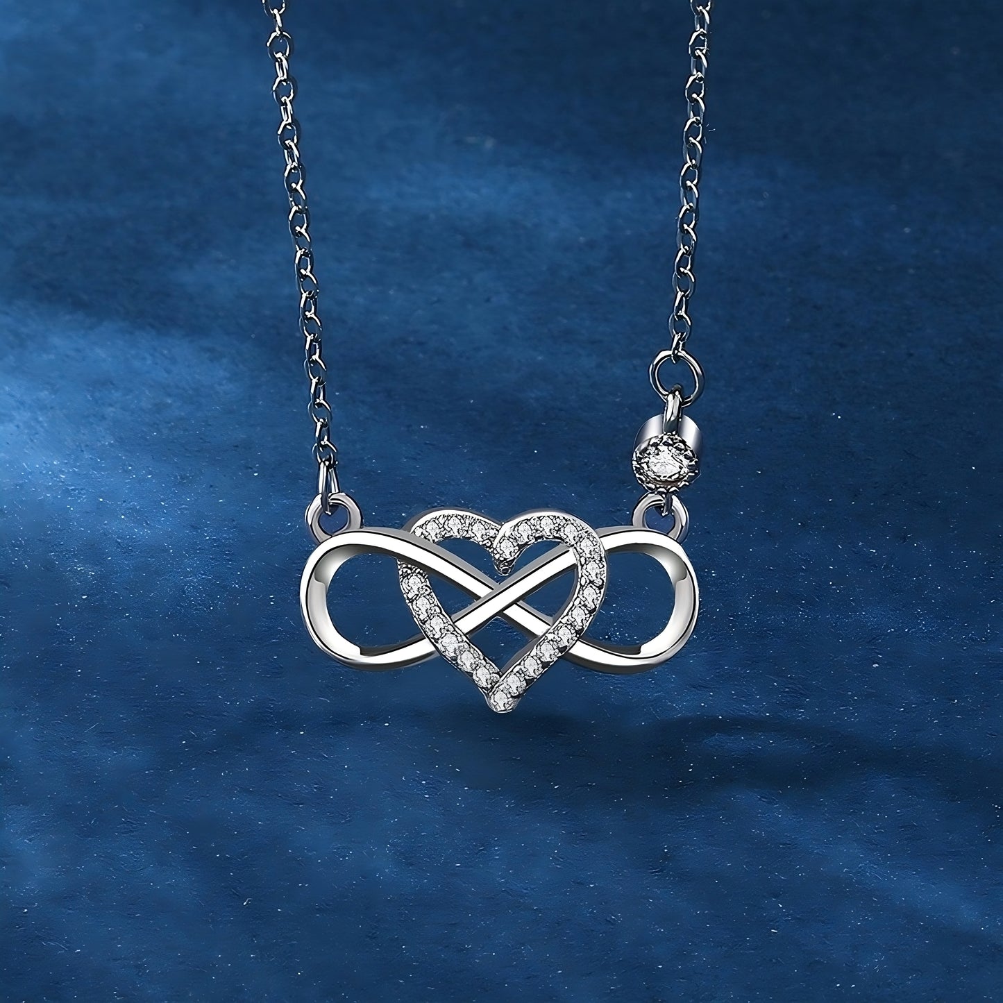 Olivia Infinity Necklace in White Gold