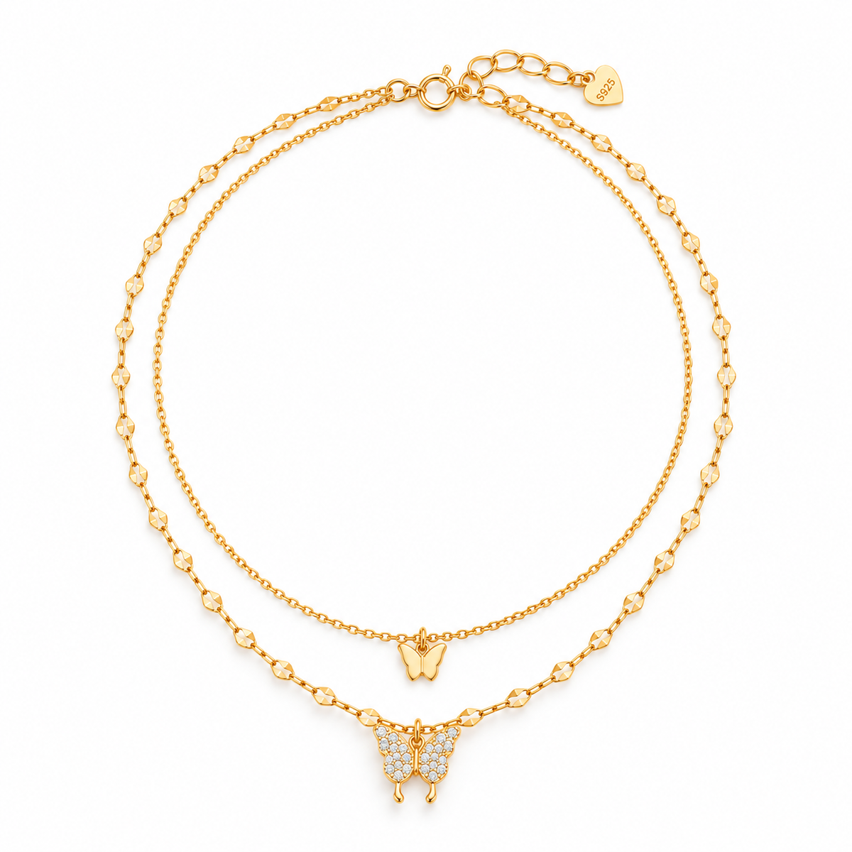 Dancing Butterfly Necklace Gold