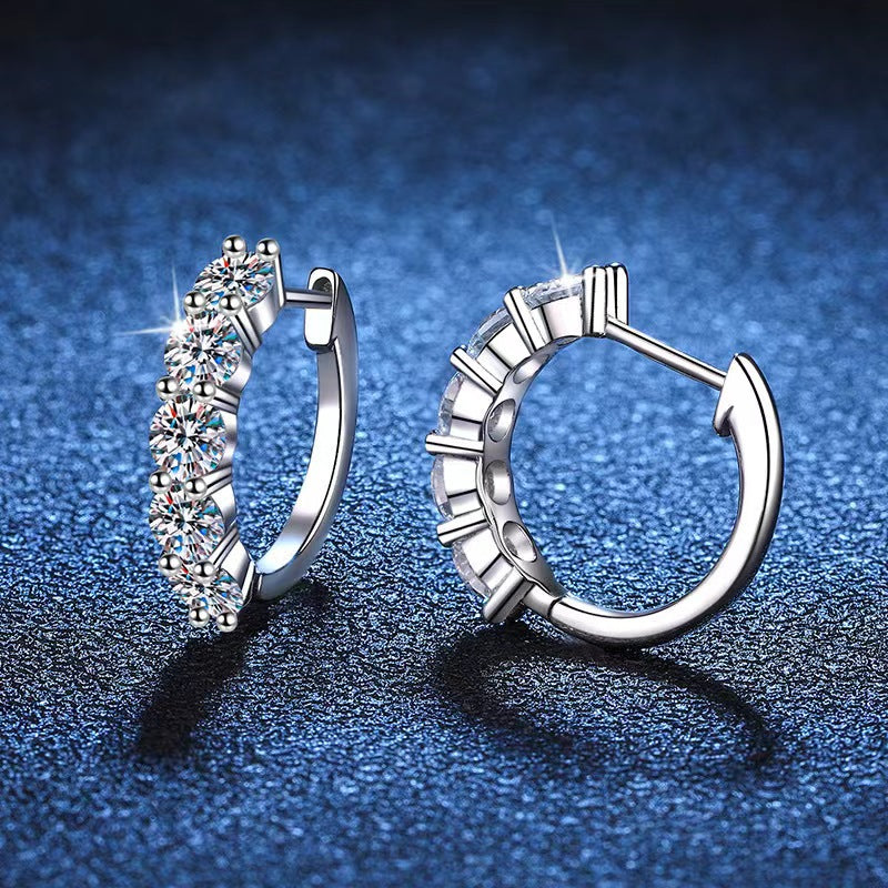 3ctw  Lab Grown Moissanite Hoop Earrings