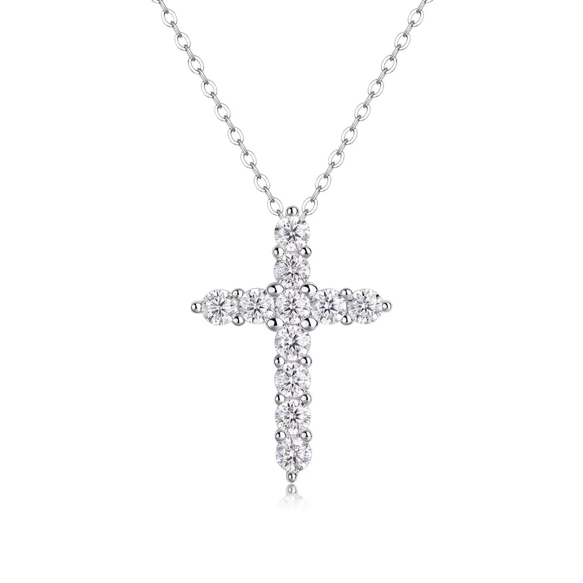 Cross Necklace in Moissanite