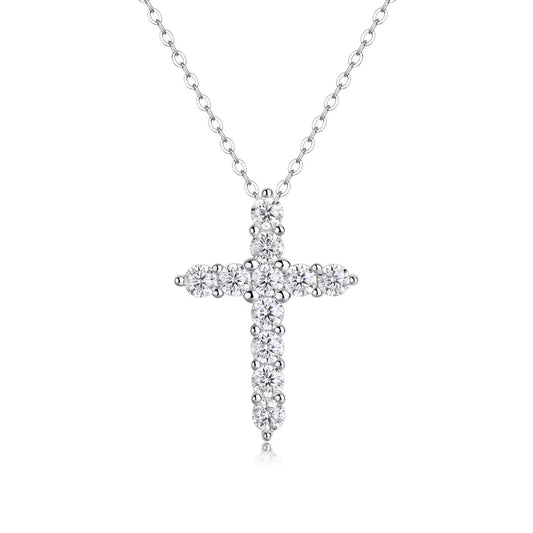 Cross Necklace in Moissanite