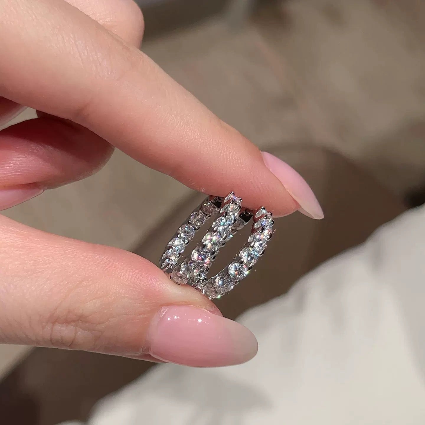 2.6carats Lab Created Moissanite Hoops