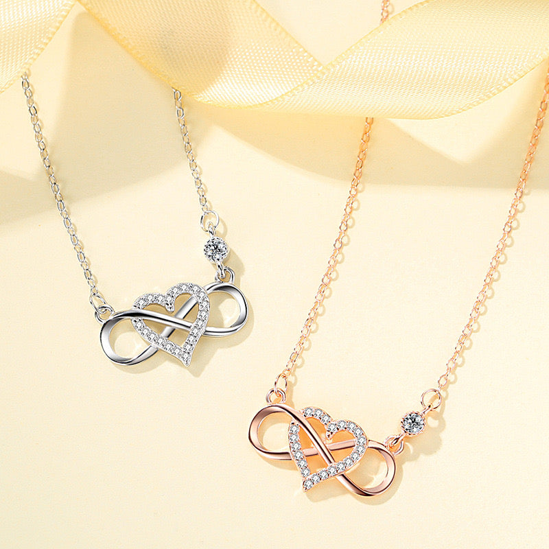Olivia Infinity Necklace in White Gold