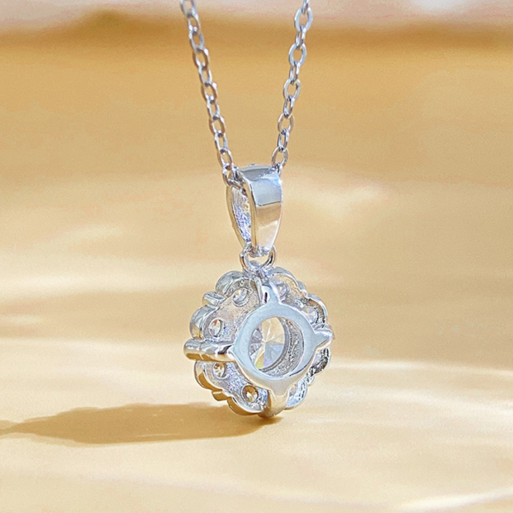 Aurore Lotus Necklace in Moissanite