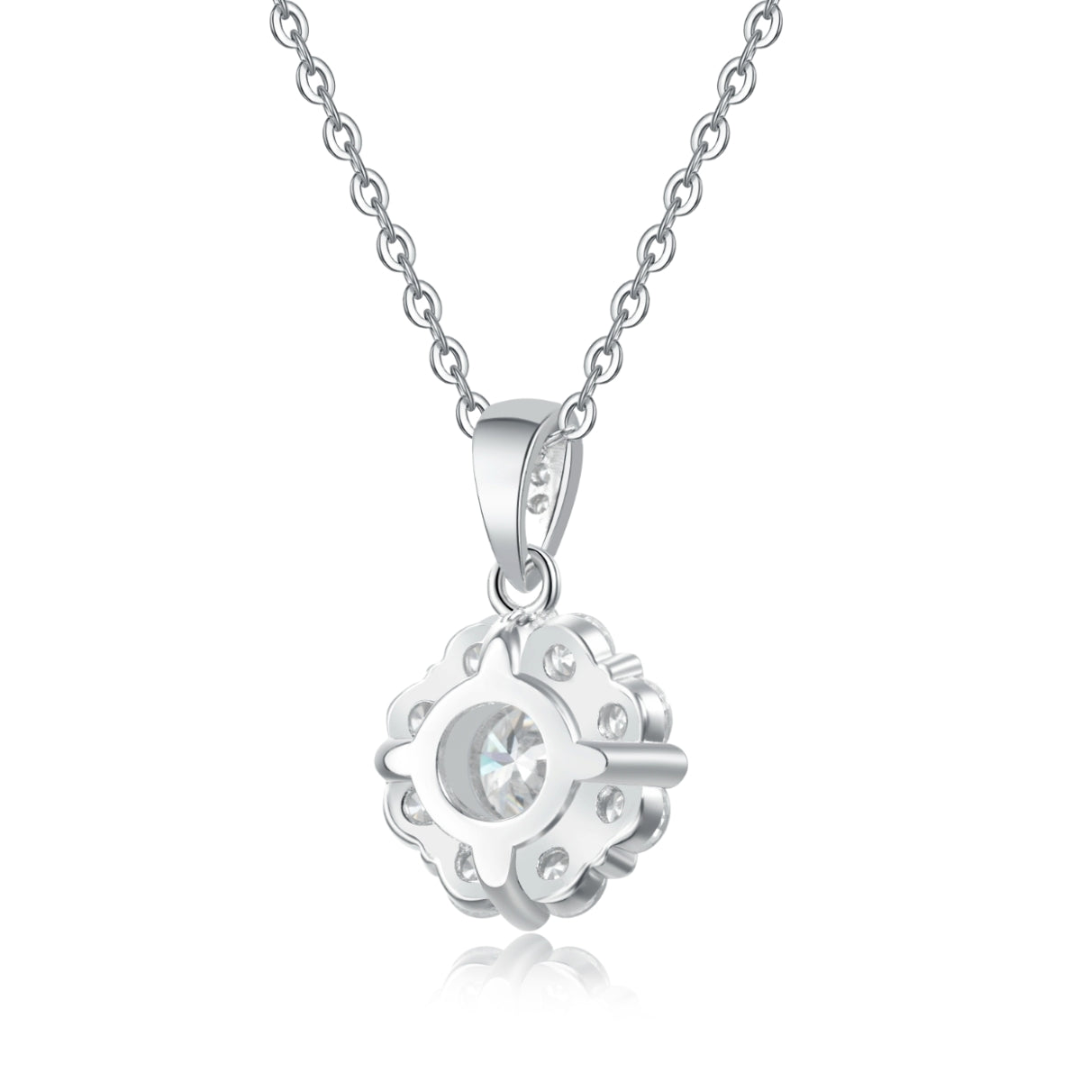 Aurore Lotus Necklace in Moissanite