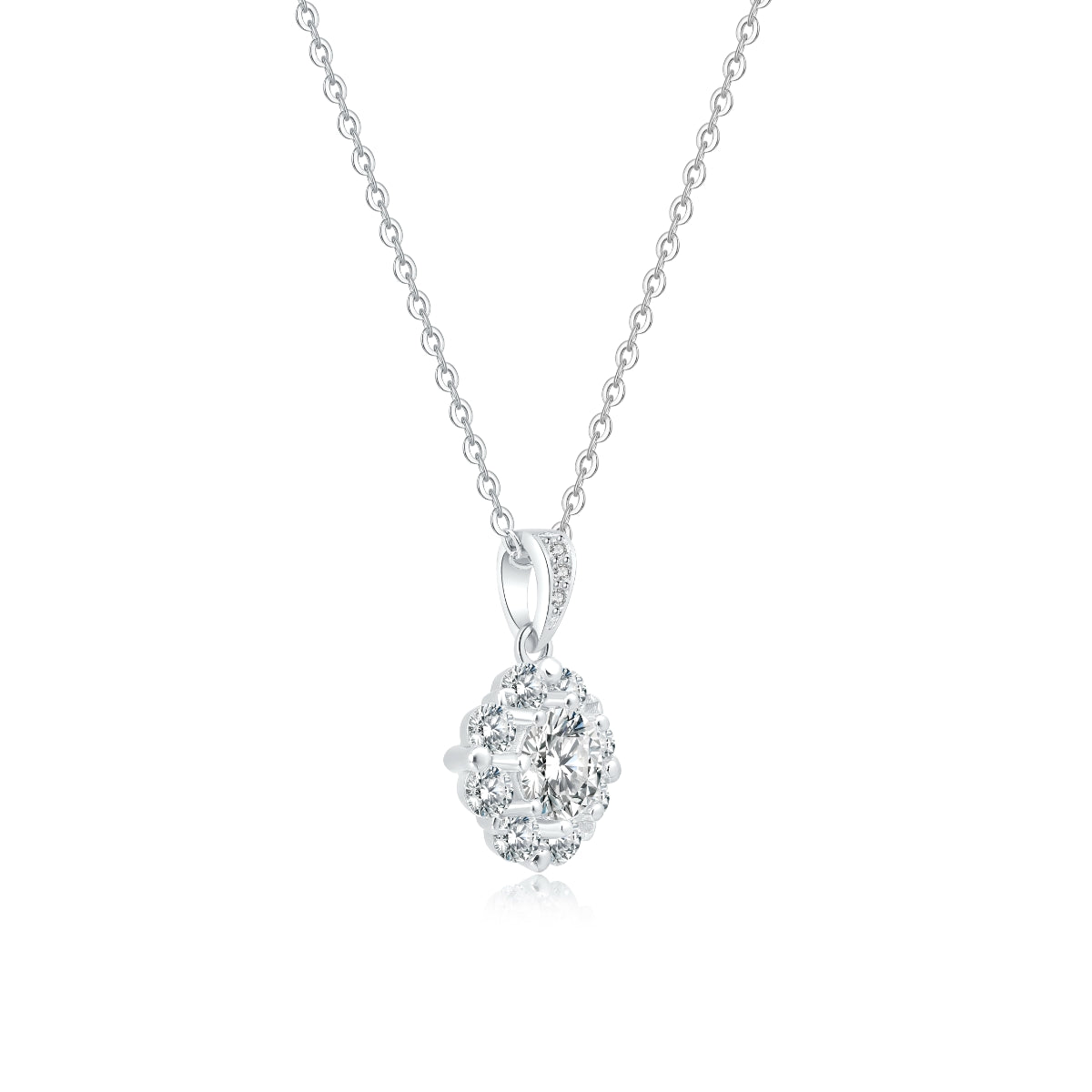Aurore Lotus Necklace in Moissanite