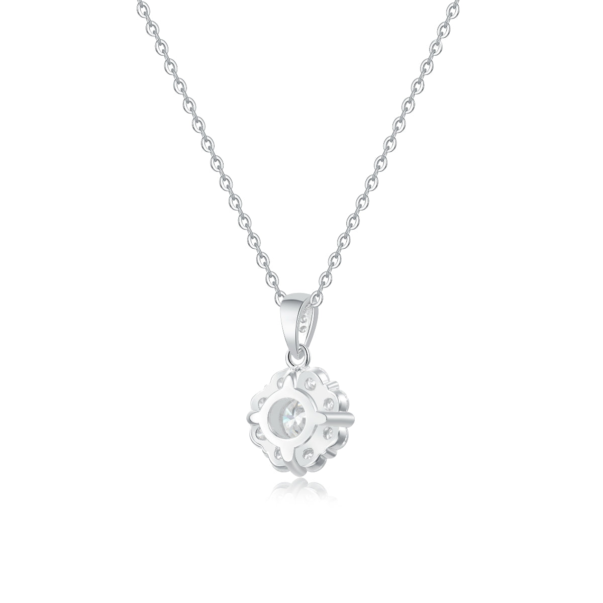 Aurore Lotus Necklace in Moissanite