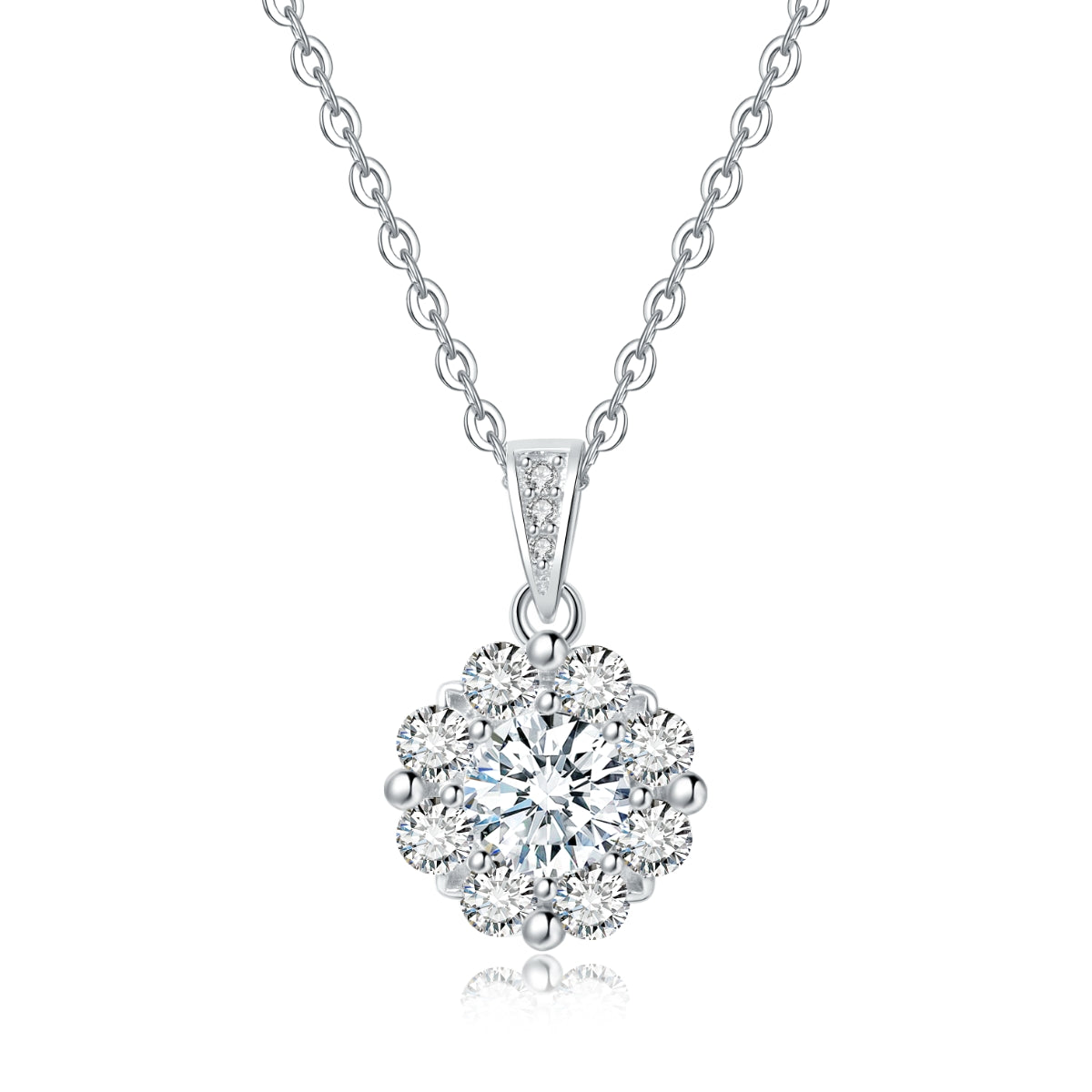 Aurore Lotus Necklace in Moissanite