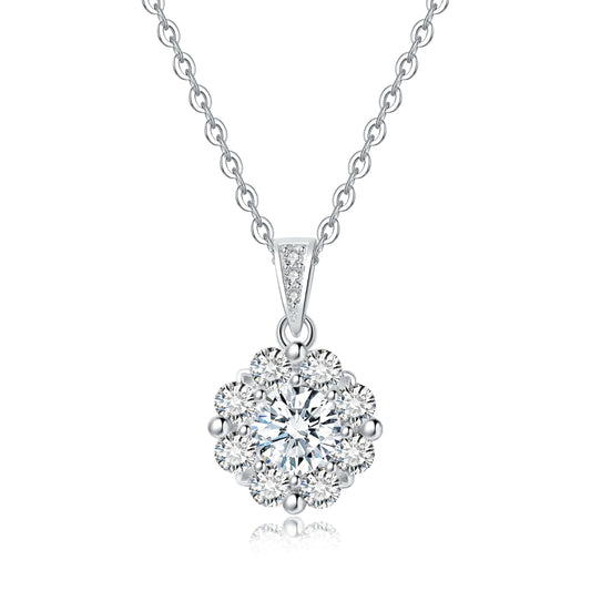 Aurore Lotus Necklace in Moissanite