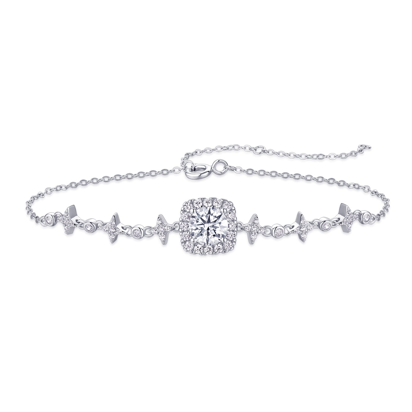 Vivienne Bracelet 1ct Lab Created Moissanite in Sterling Silver