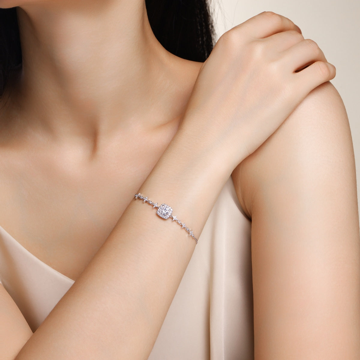 Vivienne Bracelet 1ct Lab Created Moissanite in Sterling Silver