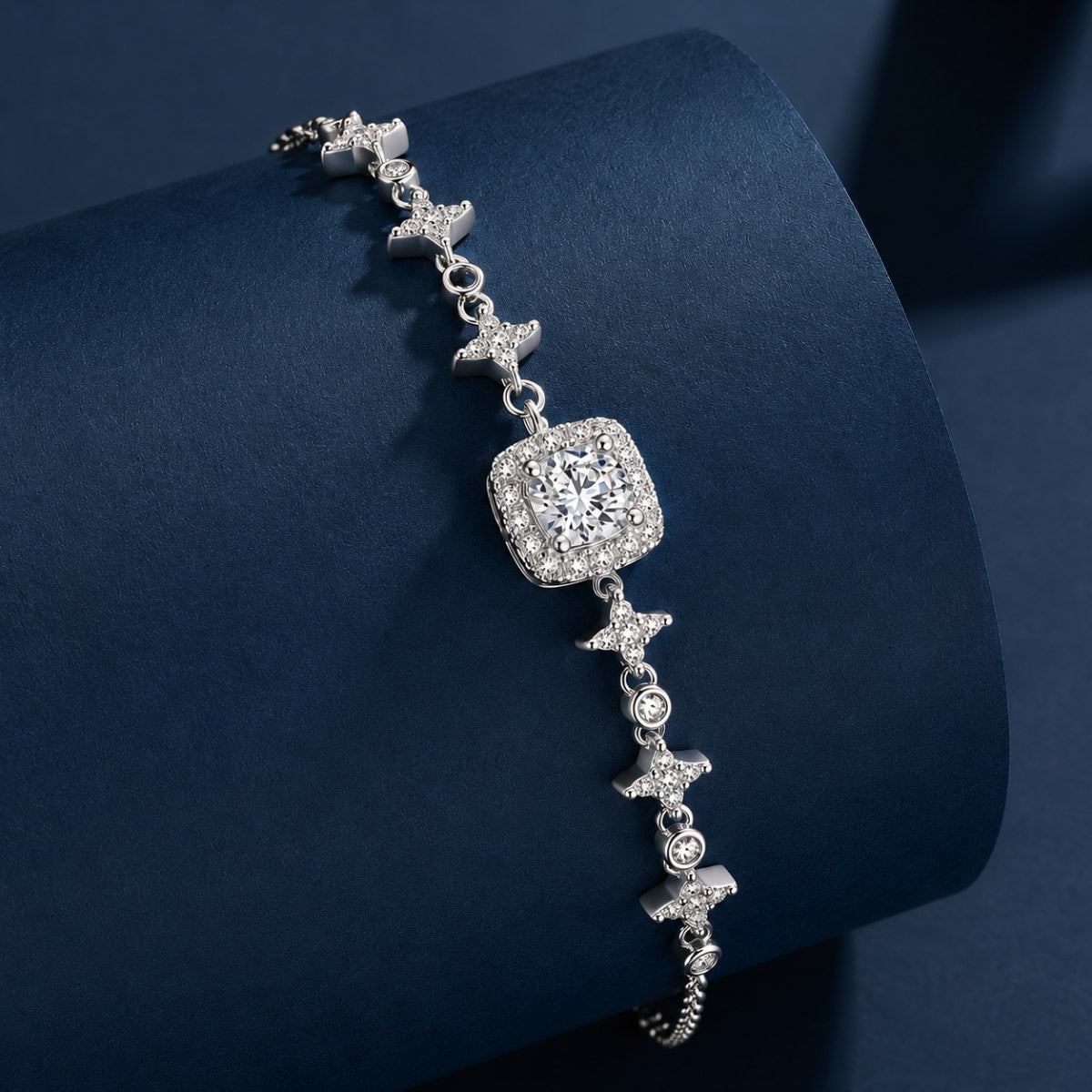 Vivienne Bracelet 1ct Lab Created Moissanite in Sterling Silver