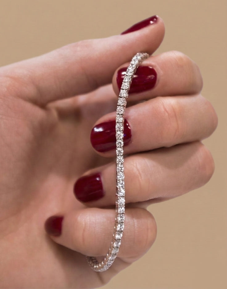 4.4ct Lab Grown Moissanite Tennis Bracelet and 2ct Earring Studs Set