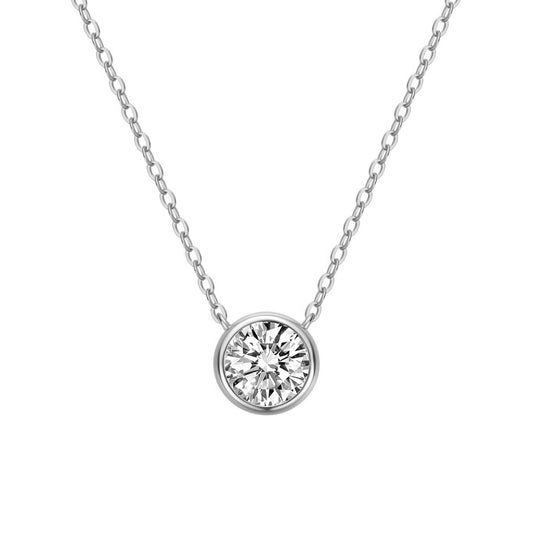 Mini Carina Lab Grown Moissanite Necklace Silver