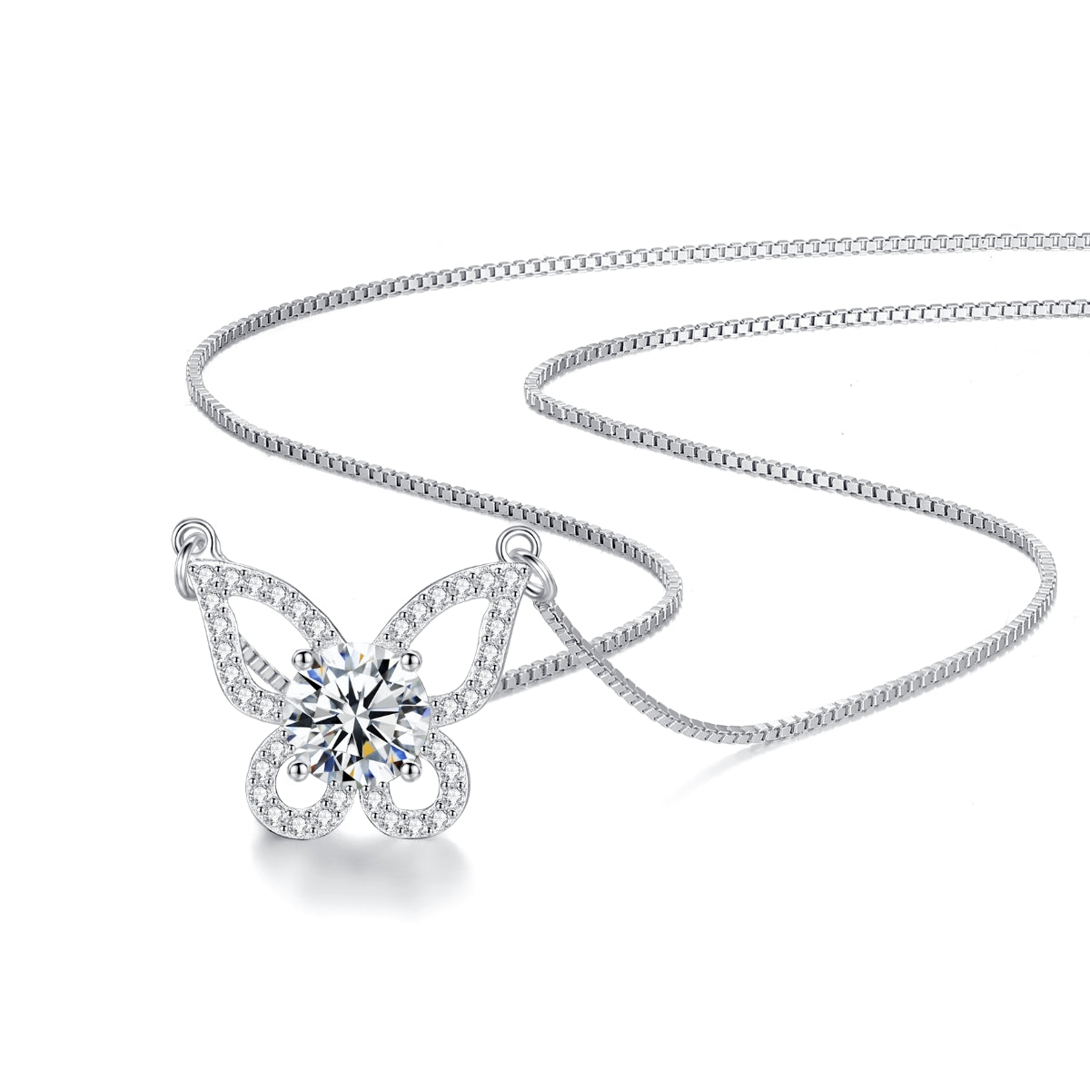 Butterfly Diamond Necklace in Moissanite