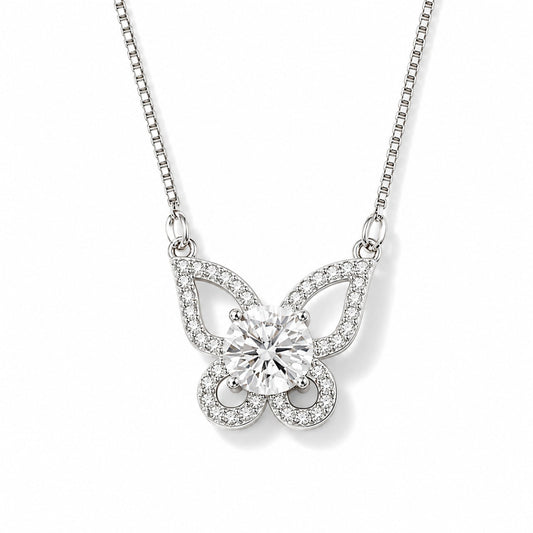 Butterfly Lab Grown Moissanite Necklace