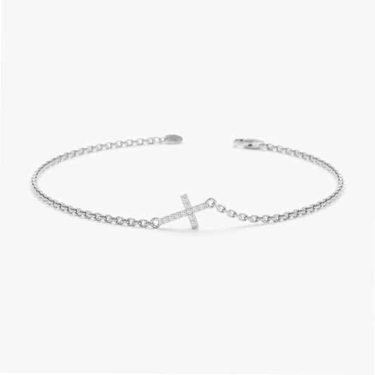 Mini Cross Bracelet Sterling Silver
