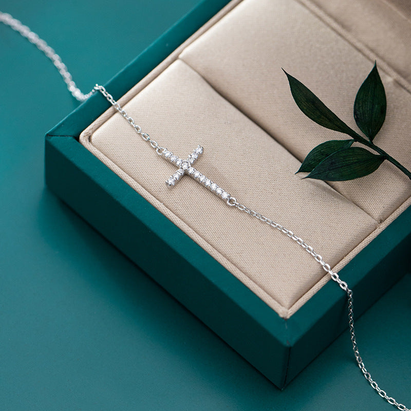 Mini Cross Bracelet Sterling Silver