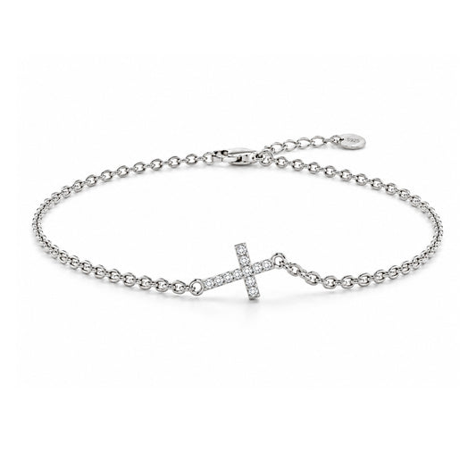 Mini Cross Bracelet Sterling Silver
