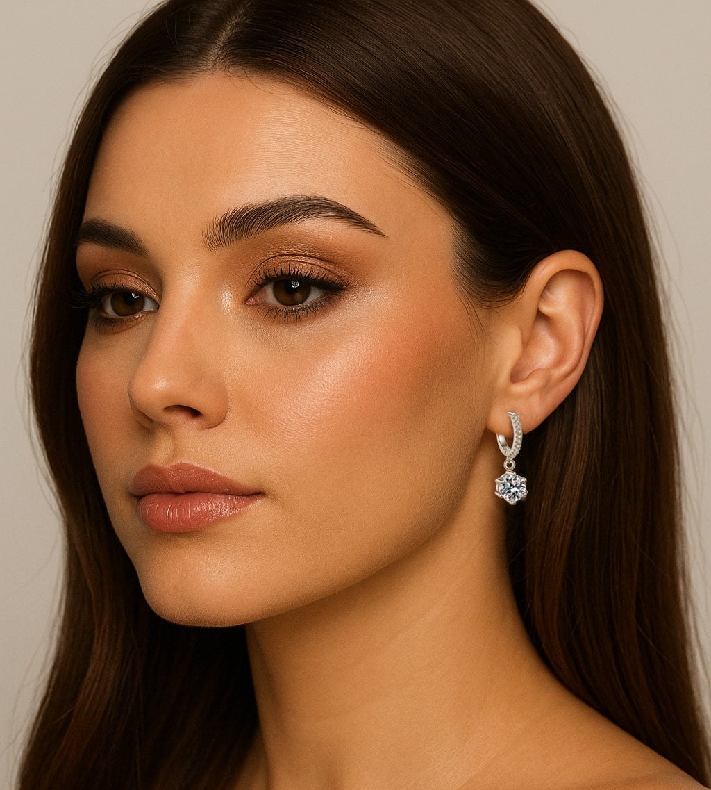 Elisa Diamond Earrings in 2ct Moissanite
