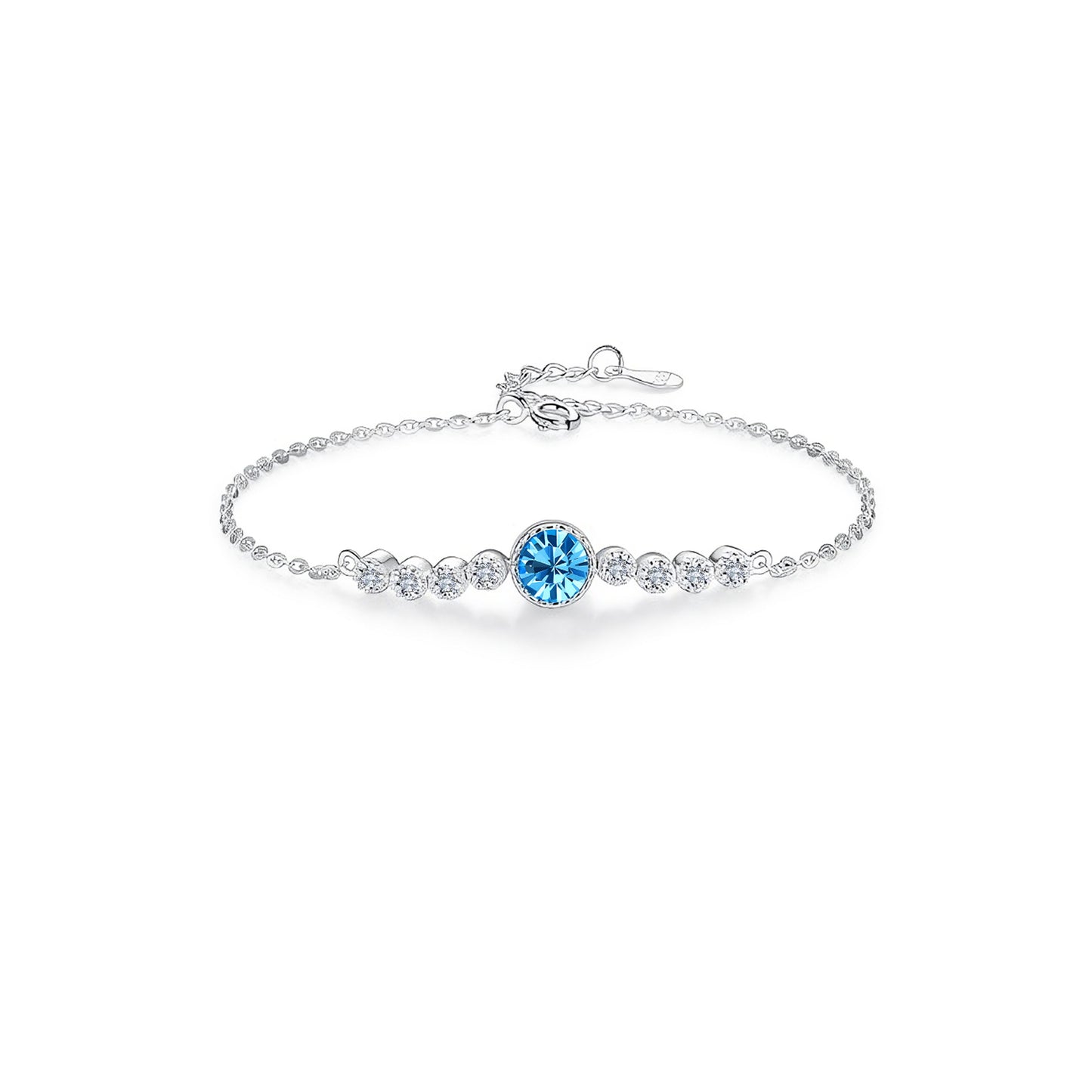 Sapphire Adjustable Bracelet in Crystal