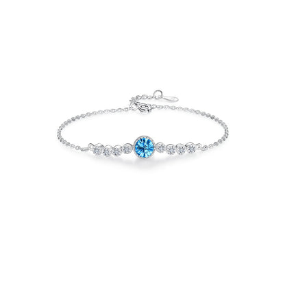 Sapphire Adjustable Bracelet in Crystal