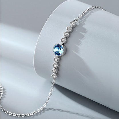 Sapphire Adjustable Bracelet in Crystal