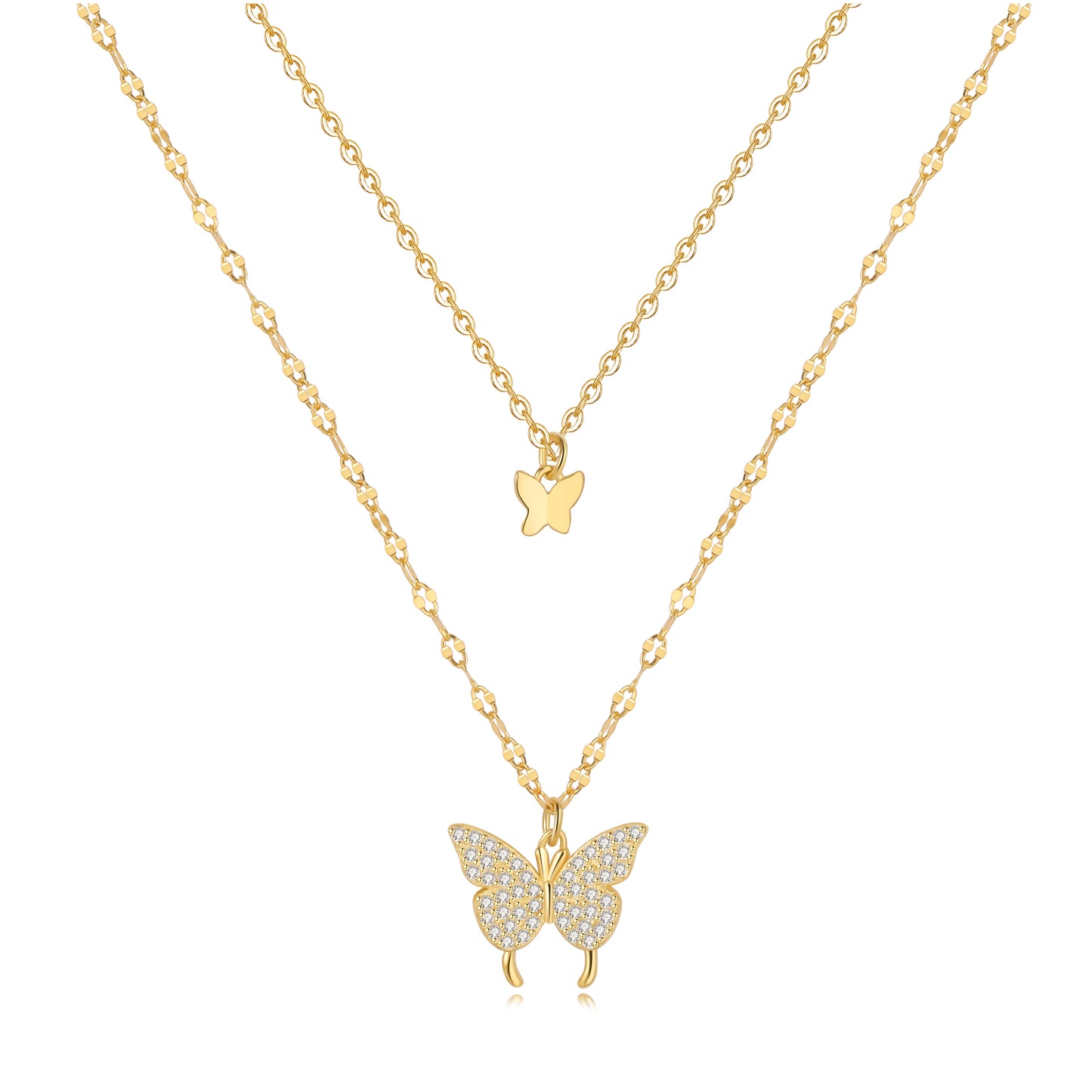 Dancing Butterfly Necklace Gold