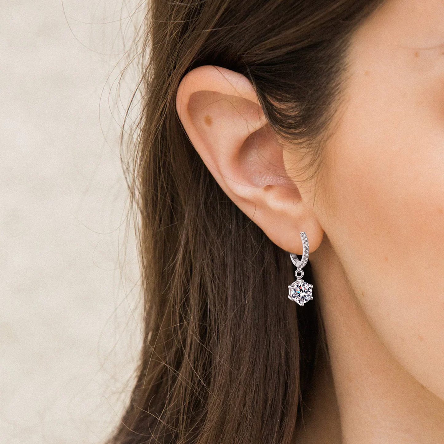 Elisa Diamond Earrings in 2ct Moissanite