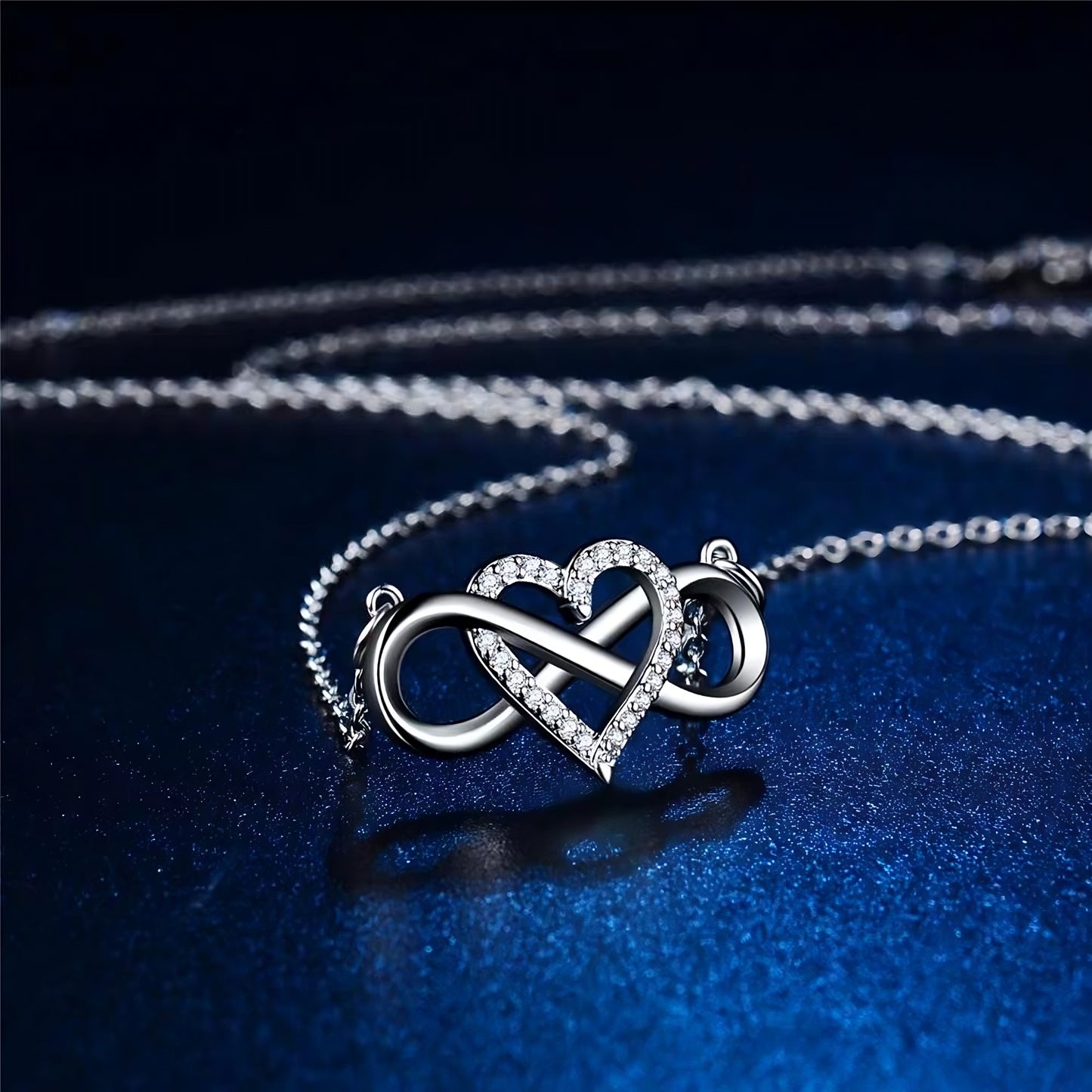 Olivia Infinity Necklace in White Gold